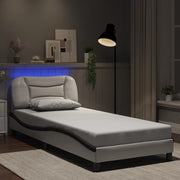 sengeramme med LED uden madras Hvar 90x190 cm hvid og sort