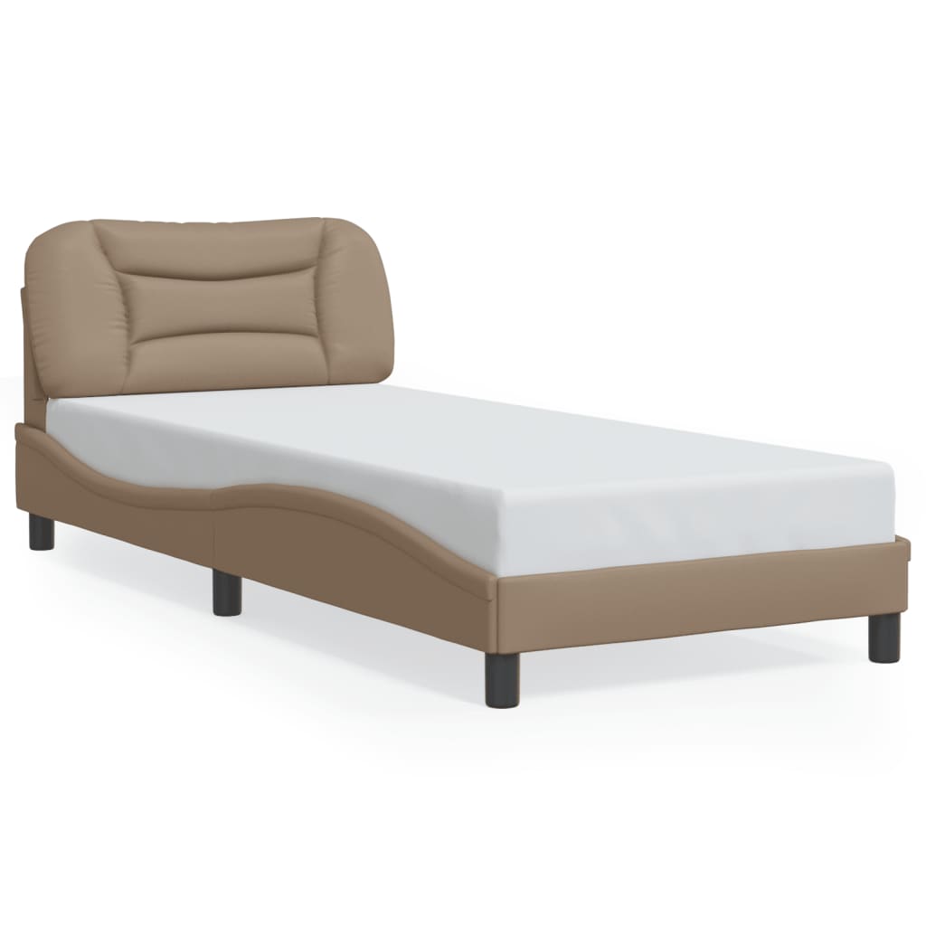 sengeramme med LED uden madras Hvar 90x200 cm cappuccinofarvet