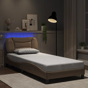 sengeramme med LED uden madras Hvar 90x200 cm cappuccinofarvet