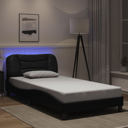 sengeramme med LED uden madras Hvar 100x200 cm sort