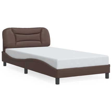 sengeramme med LED uden madras Hvar 100x200 cm brun