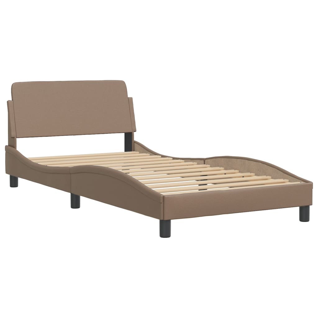 sengeramme med LED uden madras Hvar 100x200 cm cappuccinofarvet