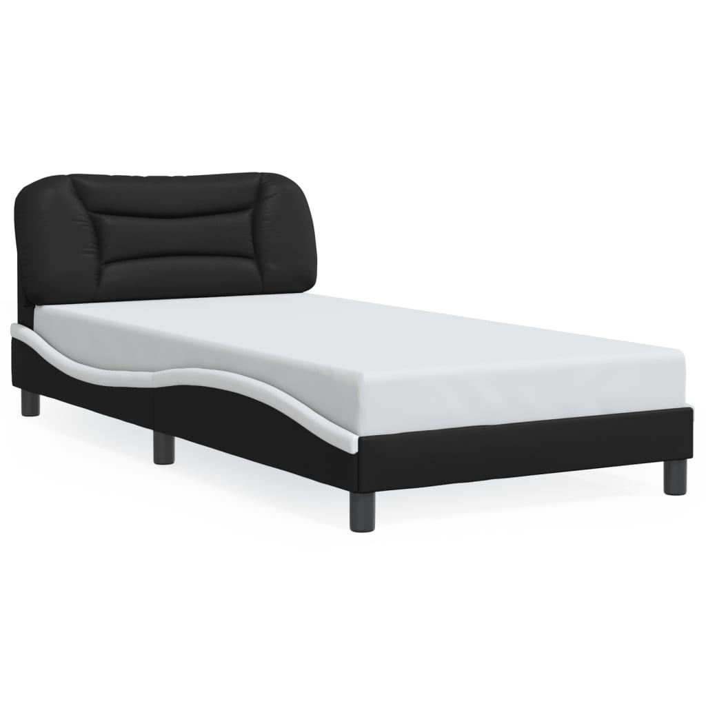 sengeramme med LED uden madras Hvar 100x200 cm sort og hvid