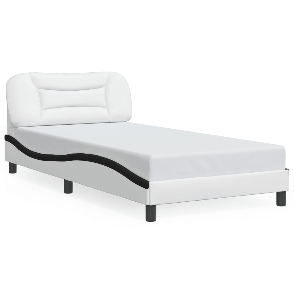sengeramme med LED uden madras Hvar 100x200 cm hvid og sort