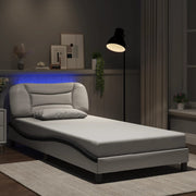 sengeramme med LED uden madras Hvar 100x200 cm hvid og sort