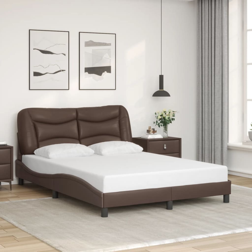 sengeramme med LED uden madras Hvar 120x200 cm brun
