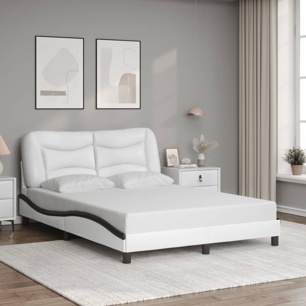 sengeramme med LED uden madras Hvar 120x200 cm hvid og sort