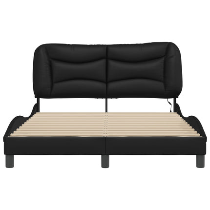 sengeramme med LED uden madras Hvar 140x190 cm sort