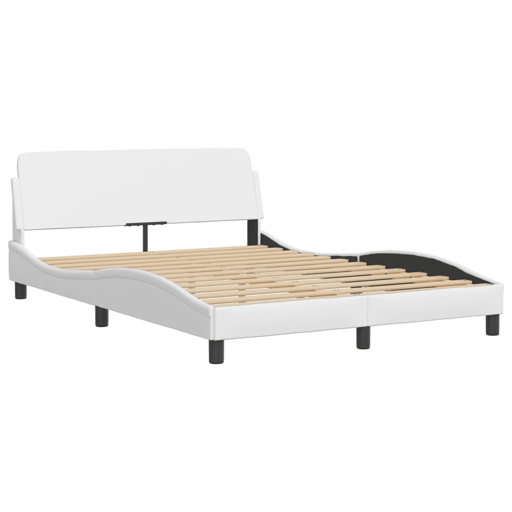 sengeramme med LED uden madras Hvar 140x190 cm hvid