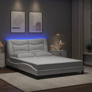 sengeramme med LED uden madras Hvar 140x190 cm hvid