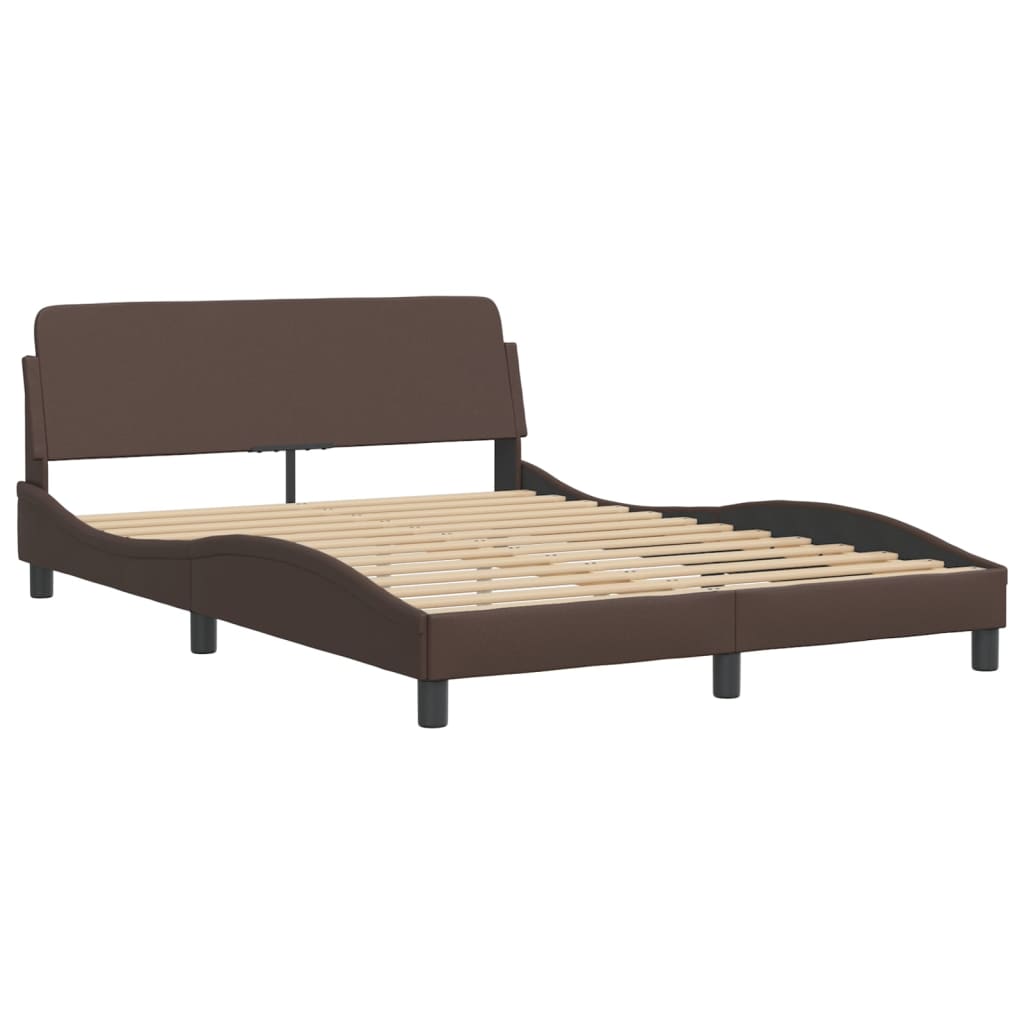 sengeramme med LED uden madras Hvar 140x190 cm brun