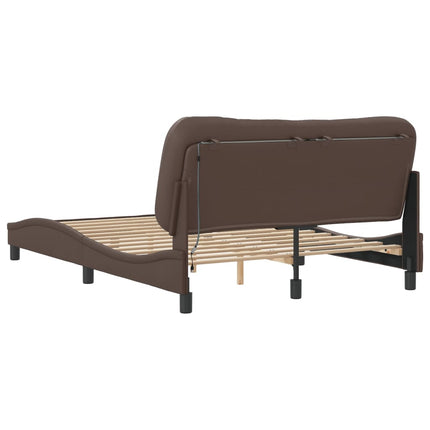 sengeramme med LED uden madras Hvar 140x190 cm brun