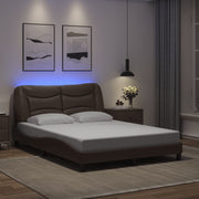 sengeramme med LED uden madras Hvar 140x190 cm brun