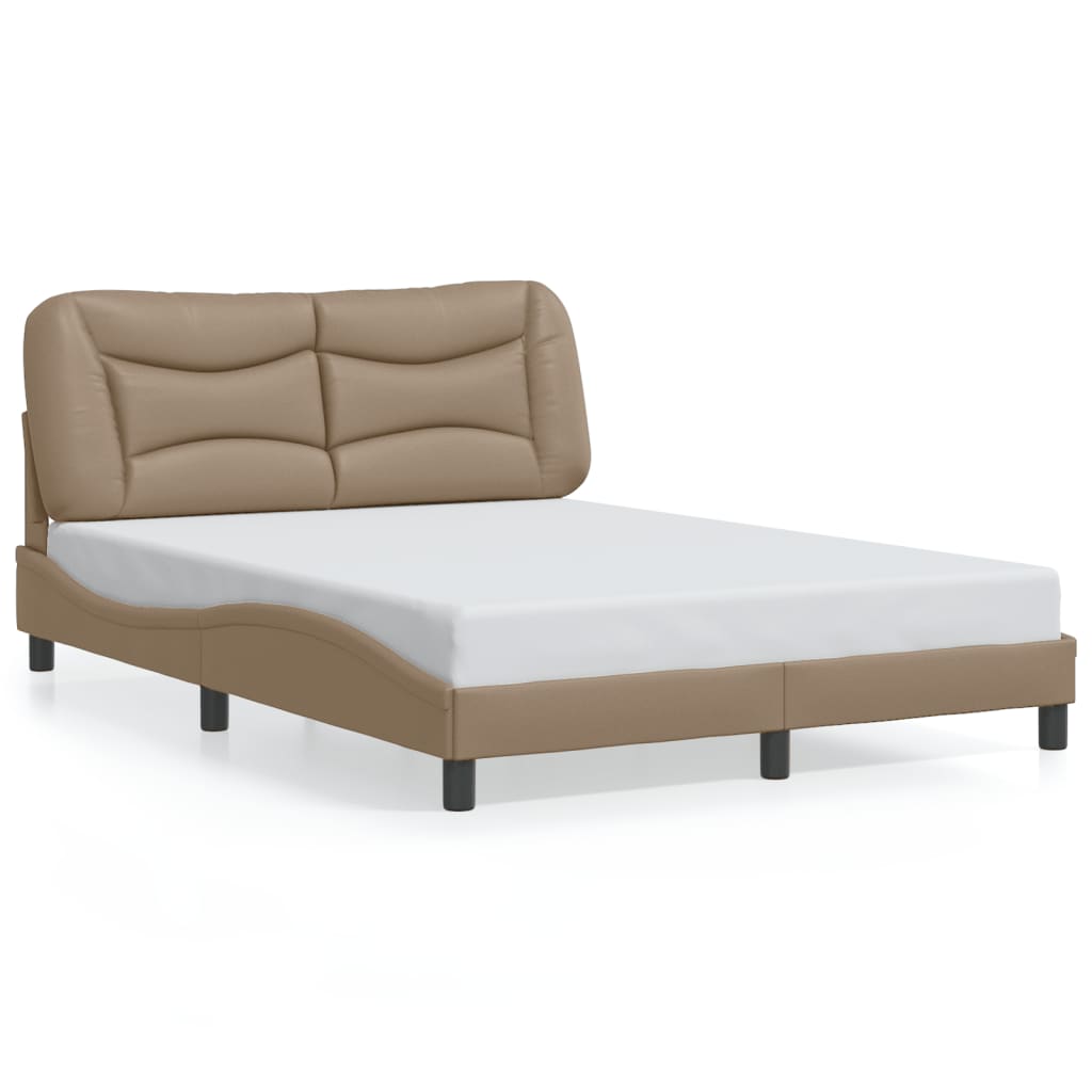sengeramme med LED uden madras Hvar 120x200 cm cappuccinofarvet
