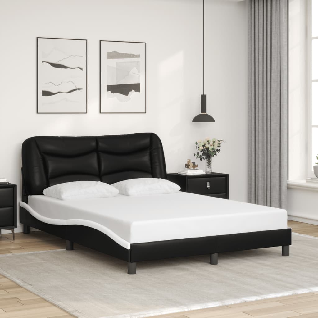 sengeramme med LED uden madras Hvar 100x190 cm sort og hvid