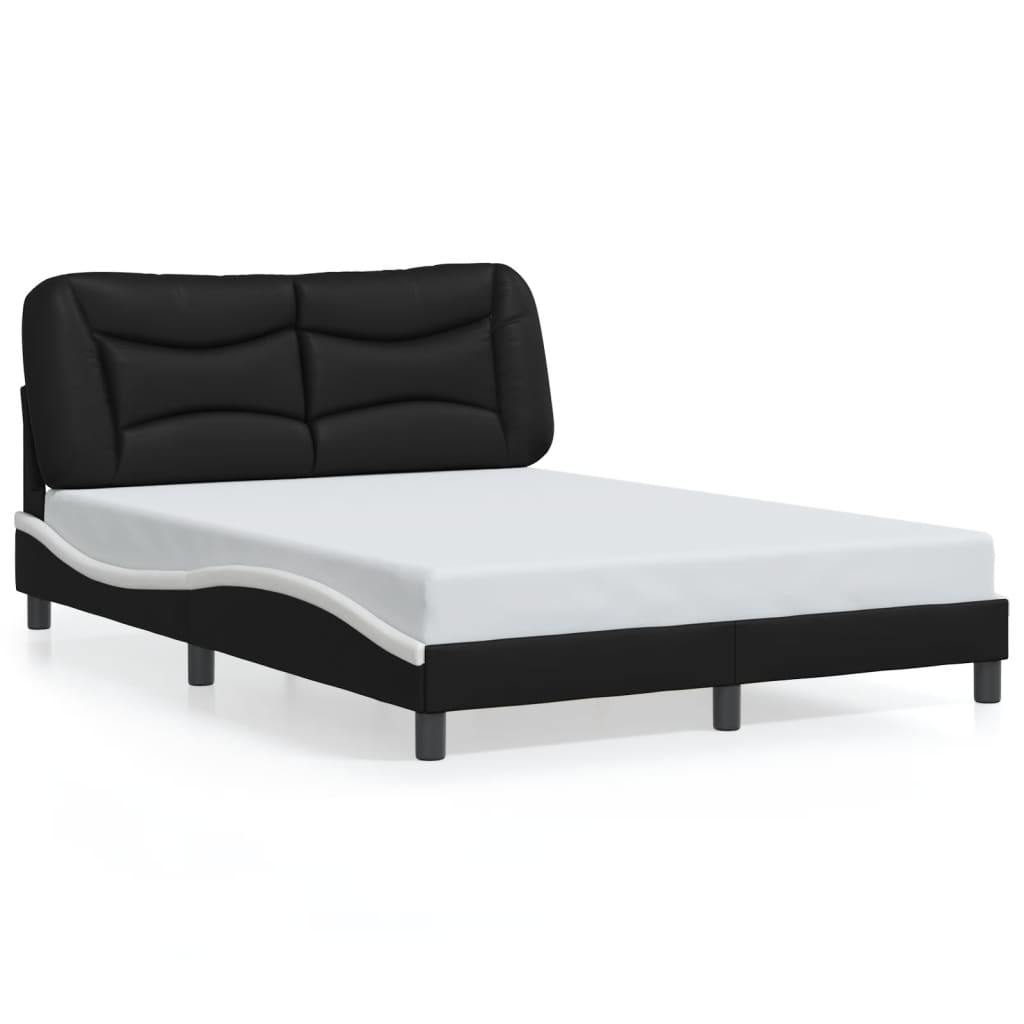 sengeramme med LED uden madras Hvar 100x190 cm sort og hvid
