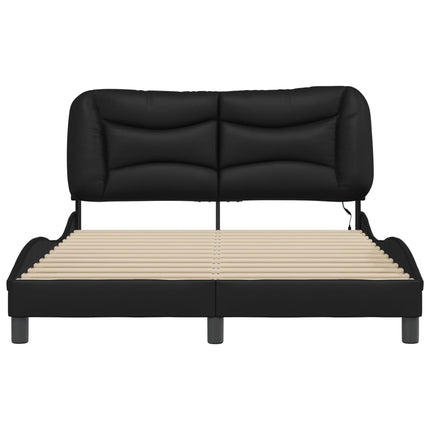 sengeramme med LED uden madras Hvar 140x200 cm sort