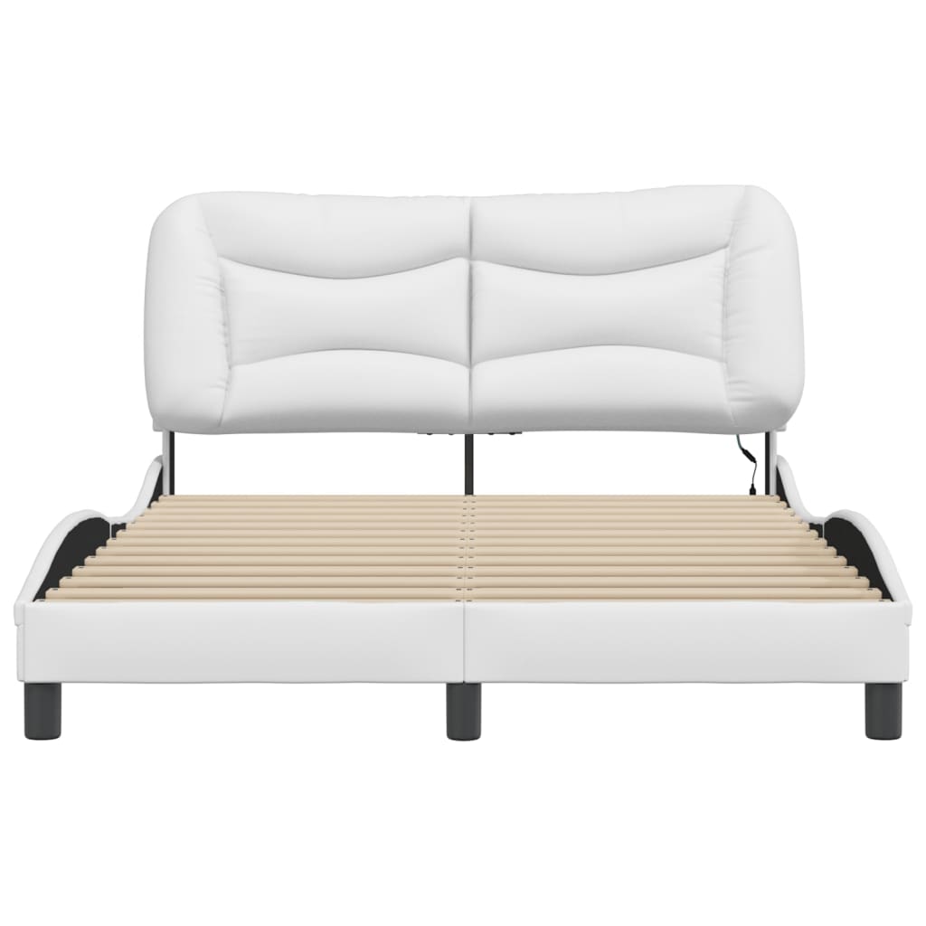 sengeramme med LED uden madras Hvar 140x200 cm hvid