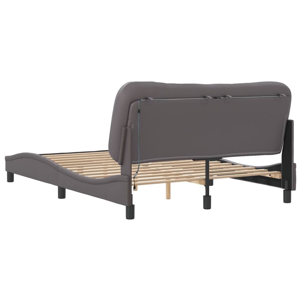 sengeramme med LED uden madras Hvar 140x200 cm lysegrå