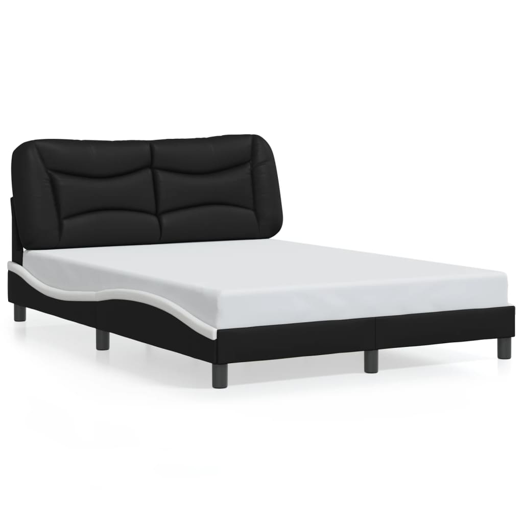 sengeramme med LED uden madras Hvar 140x200 cm sort og hvid