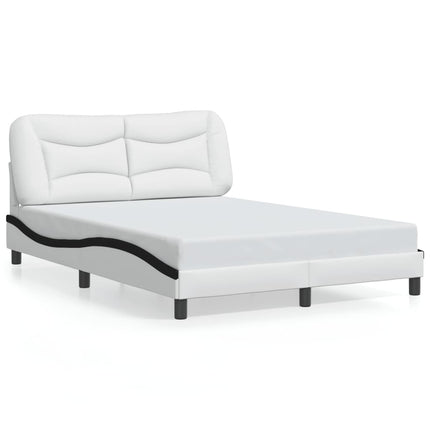 sengeramme med LED uden madras Hvar 140x200 cm hvid og sort