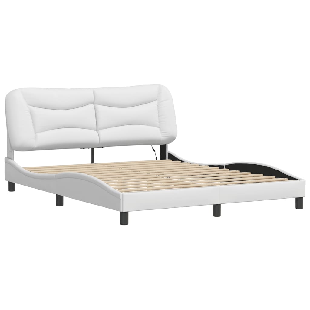 sengeramme med LED uden madras Hvar 160x200 cm hvid