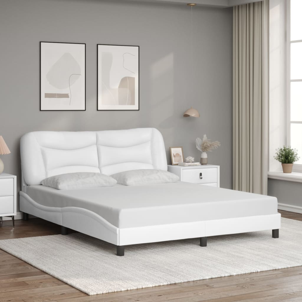 sengeramme med LED uden madras Hvar 160x200 cm hvid