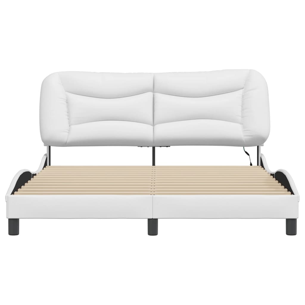 sengeramme med LED uden madras Hvar 160x200 cm hvid