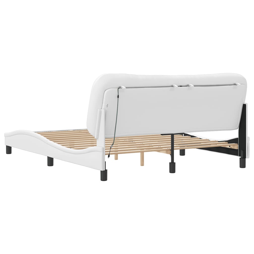 sengeramme med LED uden madras Hvar 160x200 cm hvid