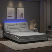sengeramme med LED uden madras Hvar 160x200 cm hvid