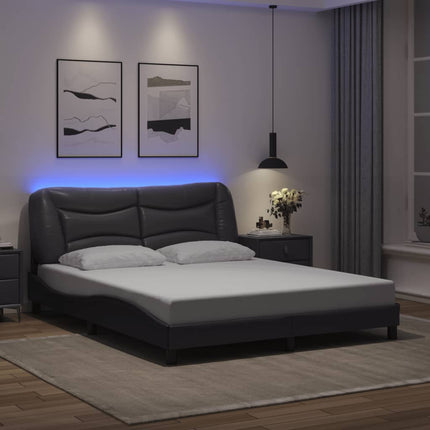 sengeramme med LED uden madras Hvar 160x200 cm grå