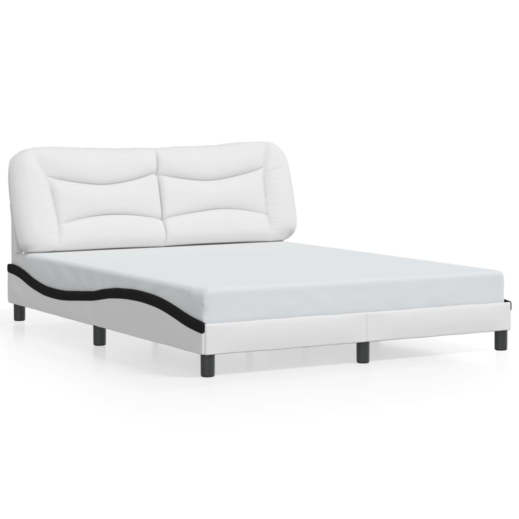 sengeramme med LED uden madras Hvar 160x200 cm hvid og sort