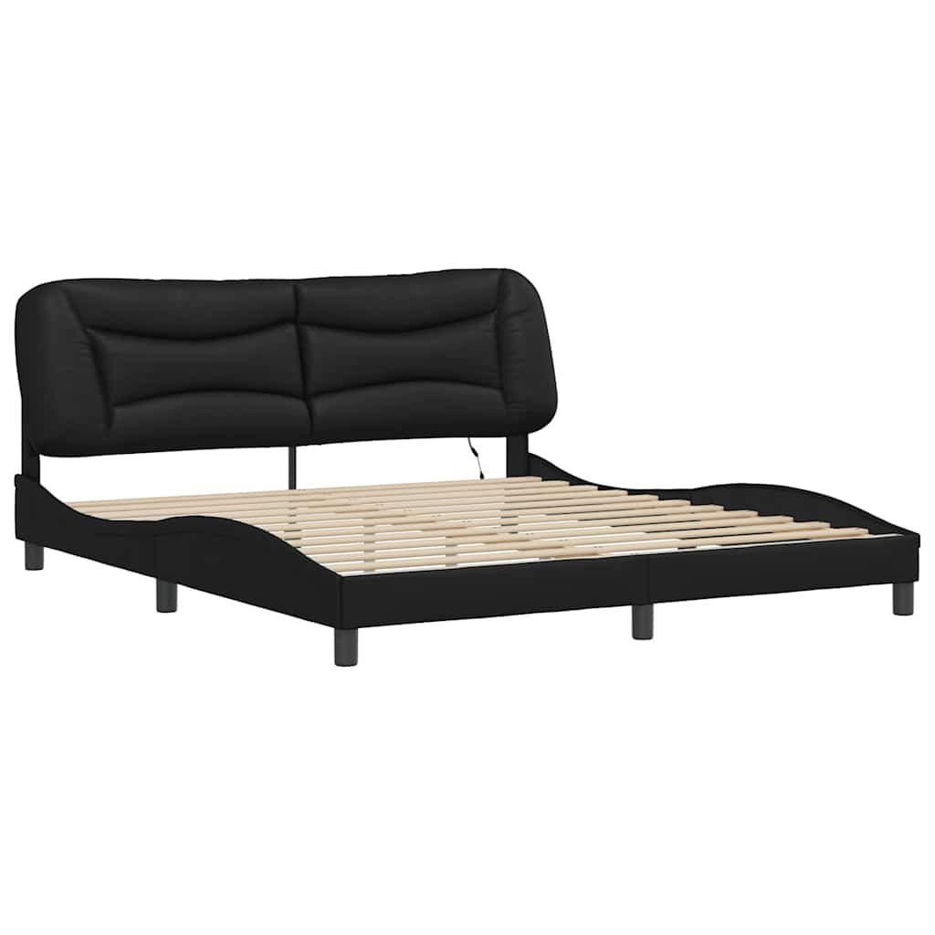 sengeramme med LED uden madras Hvar 180x200 cm sort