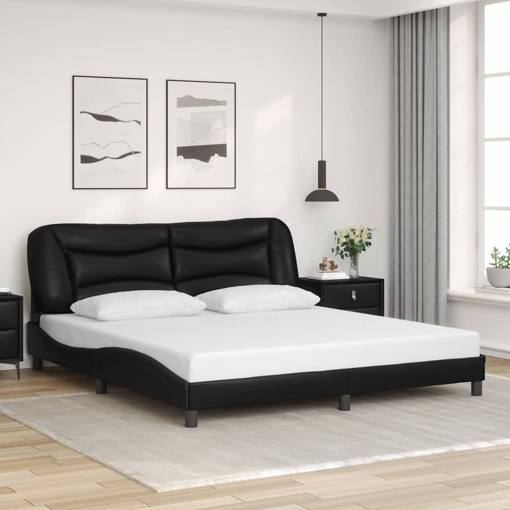 sengeramme med LED uden madras Hvar 180x200 cm sort