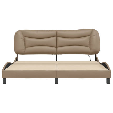 sengeramme med LED uden madras Hvar 180x200 cm cappuccinofarvet
