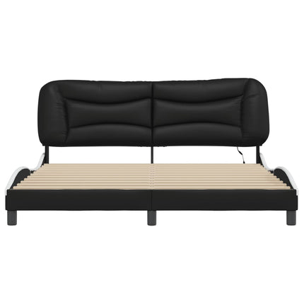 sengeramme med LED uden madras Hvar 180x200 cm sort og hvid