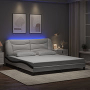 sengeramme med LED uden madras Hvar 180x200 cm sort og hvid