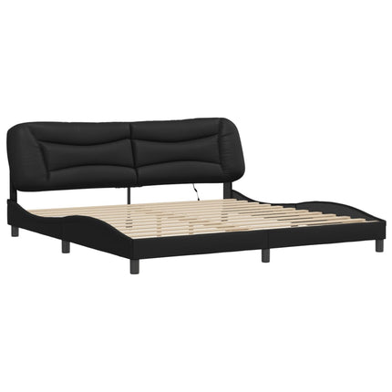 sengeramme med LED uden madras Hvar 200x200 cm sort