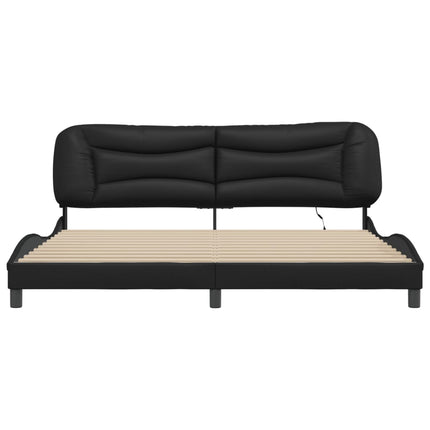 sengeramme med LED uden madras Hvar 200x200 cm sort