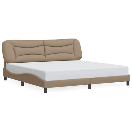 sengeramme med LED uden madras Hvar 200x200 cm cappuccinofarvet