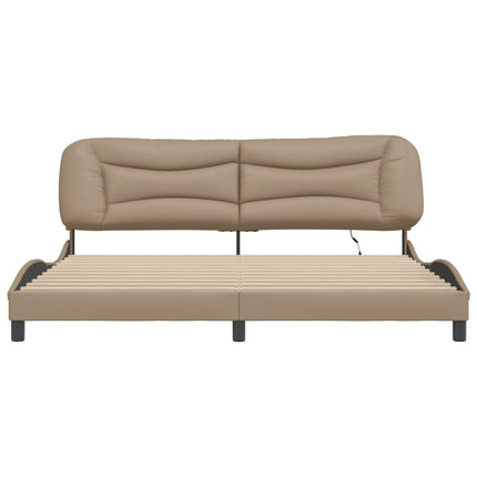 sengeramme med LED uden madras Hvar 200x200 cm cappuccinofarvet