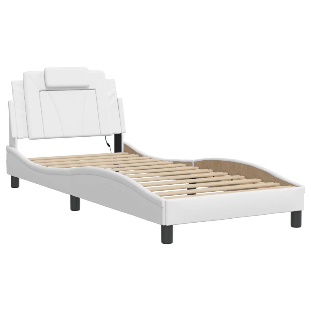 sengeramme Viana med LED uden madras 80x200 cm hvid