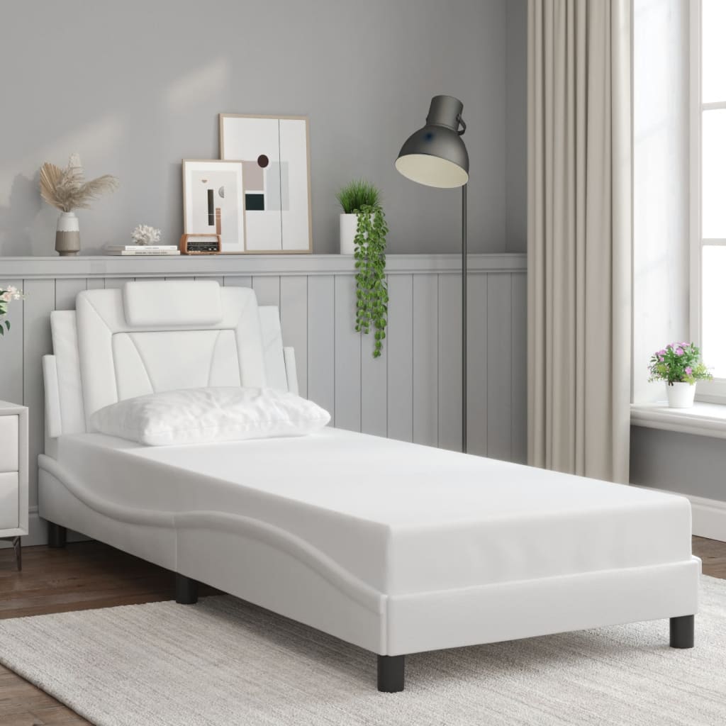sengeramme Viana med LED uden madras 80x200 cm hvid