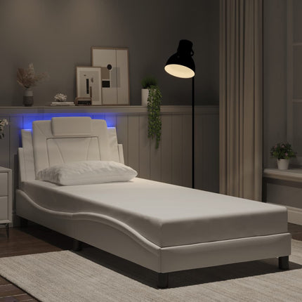 sengeramme Viana med LED uden madras 80x200 cm hvid