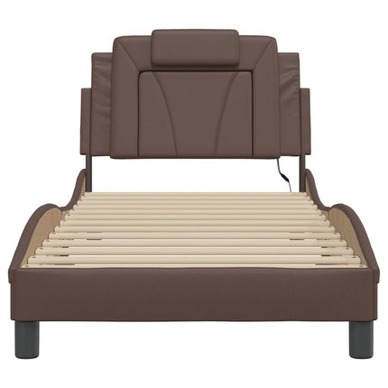 sengeramme Viana med LED uden madras 80x200 cm brun
