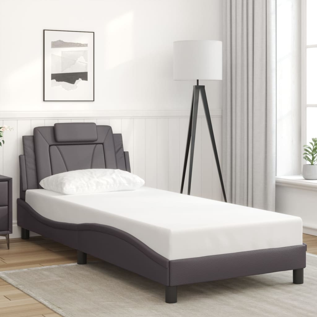 sengeramme Viana med LED uden madras 80x200 cm grå
