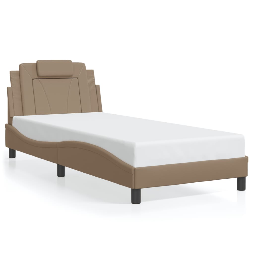 sengeramme Viana med LED uden madras 80x200 cm cappuccinofarvet