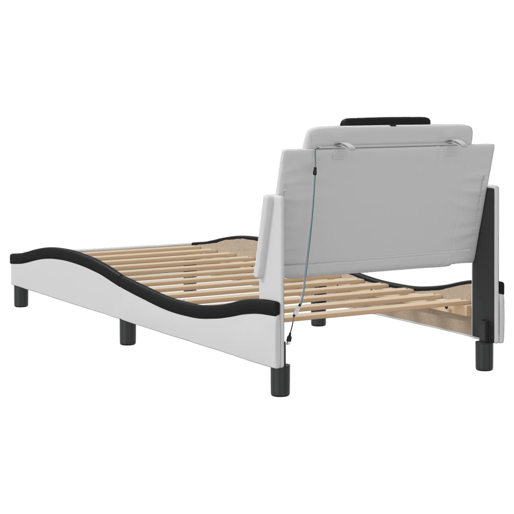 sengeramme Viana med LED uden madras 80x200 cm hvid og sort