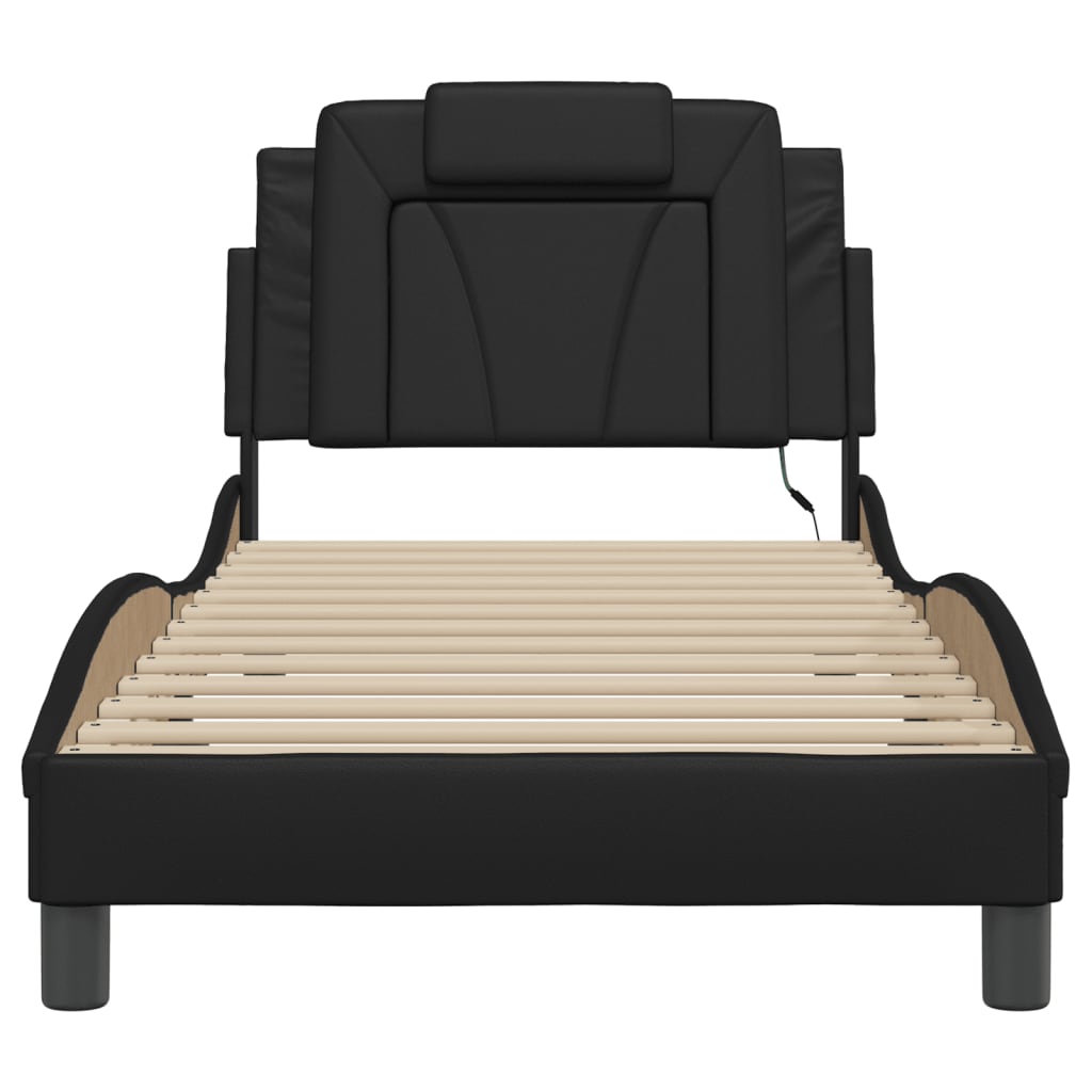 sengeramme Viana med LED uden madras 90x190 cm sort