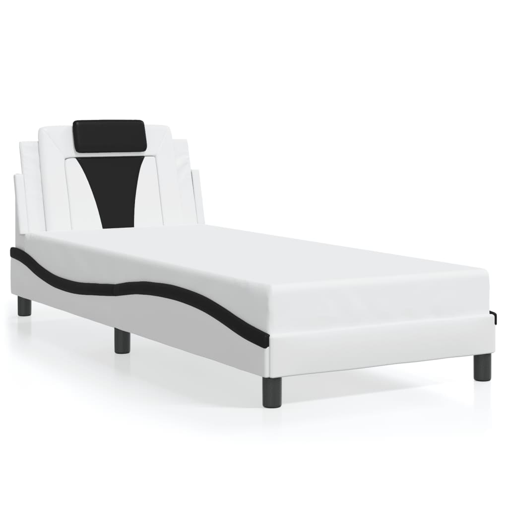 sengeramme Viana med LED uden madras 90x190 cm hvid og sort